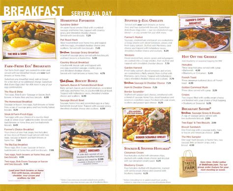 Bob evans menu. - Bob Evans restaurant is the perfect go to for a satisfying lunch or dinner. We offer classic American favorites, innovative menu items, and family sized meals made with fresh ingredients and served with a smile. Come on in, order takeout, or have your favorite food delivered right to you!